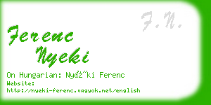ferenc nyeki business card